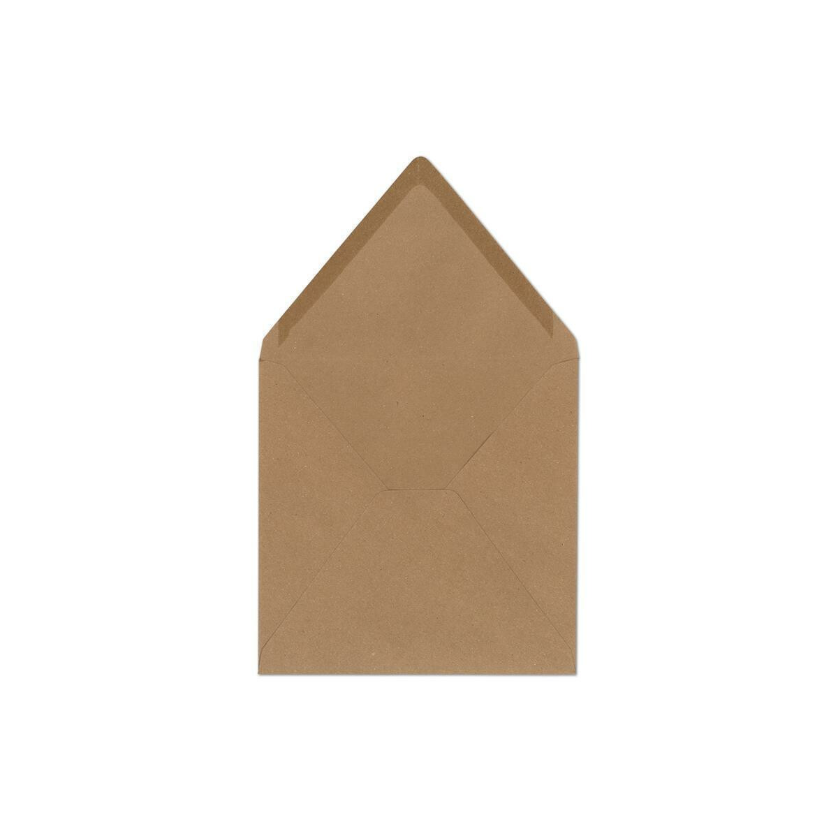 100 Sand-Braun quadratische Briefumschläge aus Naturpapier Kraftpapier 15x15cm