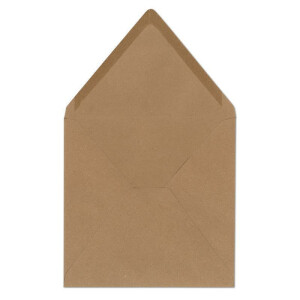 40 Quadratische Brief-umschläge Kraft-papier Vintage Braun Recycling - 15,5 x 15,5 cm - 120 g/m² Nassklebung ohne Fenster Marke Glüxx-Agent