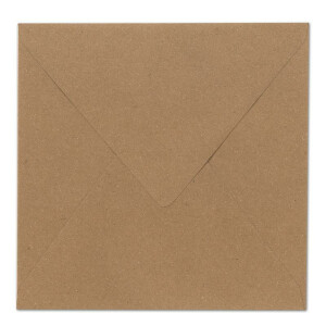 60 Quadratische Brief-umschläge Kraft-papier Vintage Braun Recycling - 15,5 x 15,5 cm - 120 g/m² Nassklebung ohne Fenster Marke Glüxx-Agent