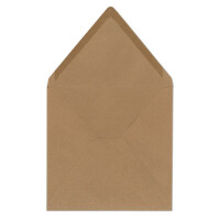 80 Quadratische Brief-umschläge Kraft-papier Vintage Braun Recycling - 15,5 x 15,5 cm - 120 g/m² Nassklebung ohne Fenster Marke Glüxx-Agent
