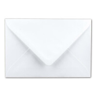 50 DIN C6 Briefumschläge Weiss - 11,4 x 16,2 cm - 80 g/m² Nassklebung - Spitze Verschlussklappe Post-Umschläge ohne Fenster ideal für Weihnachten Grußkarten Einladungen von Ihrem Glüxx-Agent