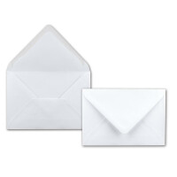 100 DIN C6 Briefumschläge Weiss - 11,4 x 16,2 cm - 80 g/m² Nassklebung - Spitze Verschlussklappe Post-Umschläge ohne Fenster ideal für Weihnachten Grußkarten Einladungen von Ihrem Glüxx-Agent