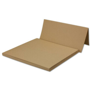 30 x Kraftpapier-Karten Set DIN Lang Naturbraun - Karte:DIN Lang - 20,9 x 10,4 cm ( offen 20,9 x 20,9 cm ) - 220 g/m² - mit passenden Brief-Umschlägen Nassklebung
