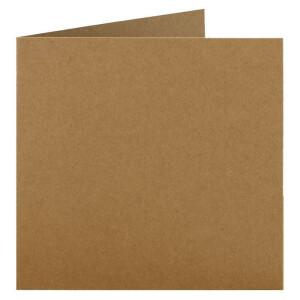 20 Klapp-Karten Set Quadratisch Vintage Braun Recycling - 13,5x13,5 cm - 220 g/m² mit Brief-Umschlägen quadratisch - 14x14 cm - 90 g/m² Nassklebung