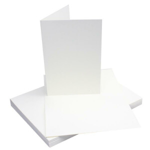 20 Doppelkarten Set DIN A6 Weiß - 14,8 x 21,0 cm offen - 240 g/m² mit Brief-Umschlägen DIN C6 - 11,3 x 16,0 cm - 120 g/m² Weiß Nassklebung