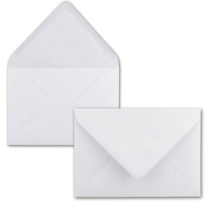 40 Doppelkarten Set DIN A6 Weiß - 14,8 x 21,0 cm offen - 240 g/m² mit Brief-Umschlägen DIN C6 - 11,3 x 16,0 cm - 120 g/m² Weiß Nassklebung