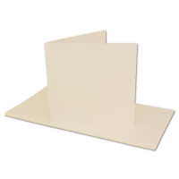 100 Falt-Karten Sets Quadratisch Creme-Weiß Doppel-Karte 13,5 x 13,5 cm - 240 g/m² mit Brief-Umschlägen 14 x 14 cm 120 g/m² Spitzklappe Nassklebung