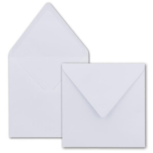 40 Klapp-Karten Set Quadratisch Weiß / Hoch-weiss - 27,0 x 13,5 cm ungefaltet - 240 g/m² mit Brief-Umschlägen quadratisch - 14 x 14 cm - 120 g/m² Nassklebung