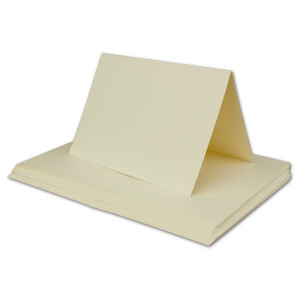 100 x Doppelkarten - Umschlag - Set DIN A6/C6 - Creme-weiß - Karte DIN A 6-10,5 x 14,8 cm - 240 g/m² mit Brief-Umschlägen DIN C6-11,3 x 16,0 cm - 120 g/m² Nassklebung