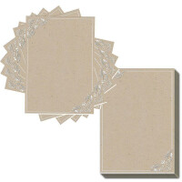 30 Blatt + 5 Blatt gratis Brief-Papier DIN A4 Briefbogen Ornament elegantes VINTAGE Kraftpapier-print braun-beige Motivpapier 100 g/m²