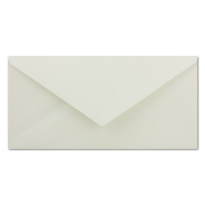 50 DIN Lang Briefumschläge champagner-farben 11 x 22 cm 80 g/m² cremefarbenes Seidenfutter Nassklebung - ideal für Weihnachtskarten, Grußkarten & Einladungen
