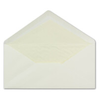 50 DIN Lang Briefumschläge champagner-farben 11 x 22 cm 80 g/m² cremefarbenes Seidenfutter Nassklebung - ideal für Weihnachtskarten, Grußkarten & Einladungen