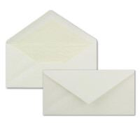 200 DIN Lang Briefumschläge champagner-farben 11 x 22 cm 80 g/m² cremefarbenes Seidenfutter Nassklebung - ideal für Weihnachtskarten, Grußkarten & Einladungen