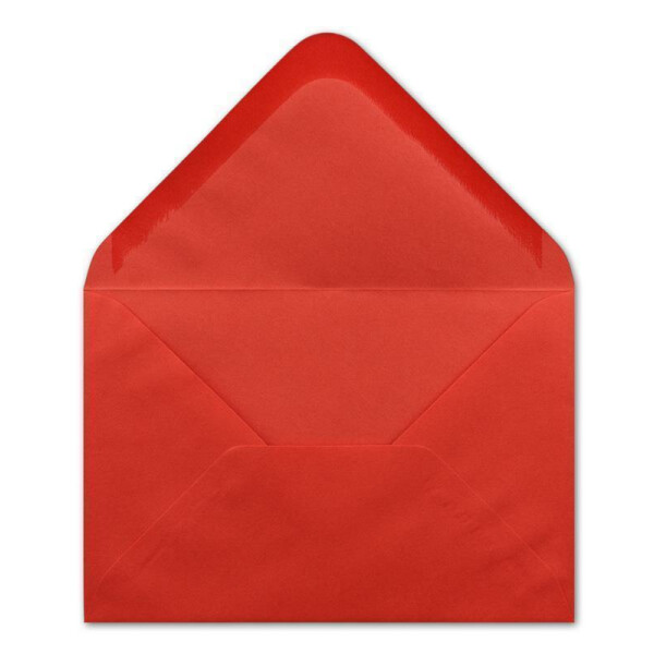 75 DIN B6 Briefumschläge Rot - 12,0 x 17,5 cm - 90 g/m² Nassklebung Post-Umschläge ohne Fenster für Hochzeit, Weihnachten & Einladungskarten