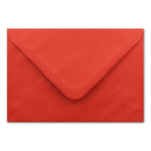 75 DIN B6 Briefumschläge Rot - 12,0 x 17,5 cm - 90 g/m² Nassklebung Post-Umschläge ohne Fenster für Hochzeit, Weihnachten & Einladungskarten