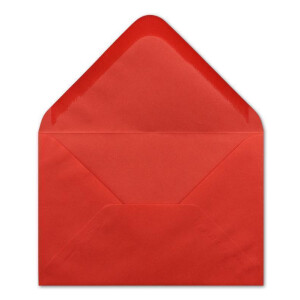 100 DIN B6 Briefumschläge Rot - 12,0 x 17,5 cm - 90 g/m² Nassklebung Post-Umschläge ohne Fenster für Hochzeit, Weihnachten & Einladungskarten