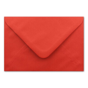 100 DIN B6 Briefumschläge Rot - 12,0 x 17,5 cm - 90 g/m² Nassklebung Post-Umschläge ohne Fenster für Hochzeit, Weihnachten & Einladungskarten