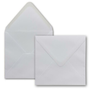 100 Quadratische Briefumschläge Weiß  14 x 14 cm 90 g/m² Nassklebung Post-Umschläge ohne Fenster  für Weihnachtskarten, Grußkarten & Einladungen