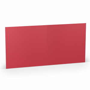 PAPERADO 25 Faltkarten Quadratisch 15,7 x 15,7 cm - Rot gerippt - Doppelkarten vorgefaltet blanko 220 g/m² - Kleine Klappkarten Basteln Einladungskarten Hochzeit Kommunion