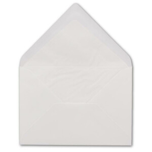 50 DIN B6 Briefumschläge Weiß mit weißem Seidenfutter - 12,5 x 17,6 cm - 100 g/m² Nassklebung Matt ohne Fenster von Ihrem Glüxx-Agent