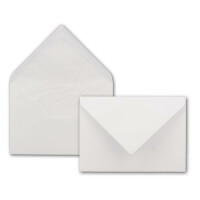 50 DIN B6 Briefumschläge Weiß mit weißem Seidenfutter - 12,5 x 17,6 cm - 100 g/m² Nassklebung Matt ohne Fenster von Ihrem Glüxx-Agent