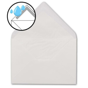 150 DIN B6 Briefumschläge Weiß mit weißem Seidenfutter - 12,5 x 17,6 cm - 100 g/m² Nassklebung Matt ohne Fenster von Ihrem Glüxx-Agent