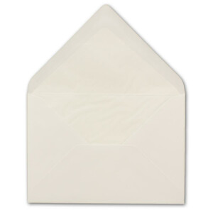 75 DIN B6 Briefumschläge Natur-weiß mit weißem Seidenfutter - 12,5 x 17,6 cm - 100 g/m² Nassklebung Matt ohne Fenster von Ihrem Glüxx-Agent