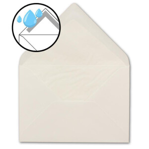100 DIN B6 Briefumschläge Natur-weiß mit weißem Seidenfutter - 12,5 x 17,6 cm - 100 g/m² Nassklebung Matt ohne Fenster von Ihrem Glüxx-Agent
