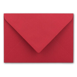 100 DIN B6 Briefumschläge Rot mit weißem Seidenfutter - 12,5 x 17,6 cm - 100 g/m² Nassklebung gerippte Umschläge ohne Fenster von Ihrem Glüxx-Agent