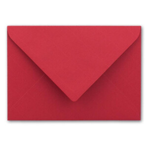 200 DIN B6 Briefumschläge Rot mit weißem Seidenfutter - 12,5 x 17,6 cm - 100 g/m² Nassklebung gerippte Umschläge ohne Fenster von Ihrem Glüxx-Agent