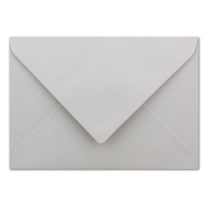 100 DIN B6 Briefumschläge Hellgrau mit weißem Seidenfutter - 12,5 x 17,6 cm - 100 g/m² Nassklebung gerippte Umschläge ohne Fenster von Ihrem Glüxx-Agent