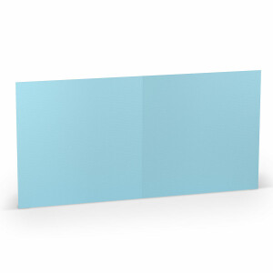 PAPERADO 1000 Faltkarten Quadratisch 15,7 x 15,7 cm - Aqua gerippt Hell-Blau - Doppelkarten vorgefaltet blanko 220 g/m² - Kleine Klappkarten Basteln Einladungskarten Hochzeit Kommunion