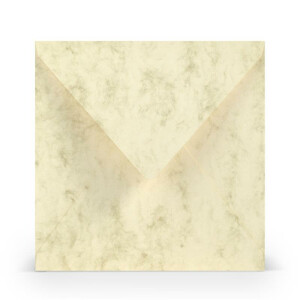 PAPERADO 10 Briefumschläge quadratisch Chamois Marmora - 100 g/m² Kuvert Ohne Fenster  16,4 x 16,4 cm - Hochzeits Umschläge mit Nassklebung spitzer Klappe