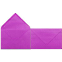 50 DIN B6 Briefumschläge Pink - 12,0 x 17,6 cm - 80 g/m² Nassklebung Post-Umschläge ohne Fenster für Hochzeiten und Einladungskarten