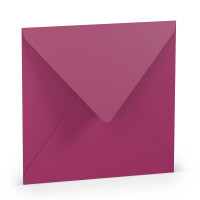 PAPERADO 10 Briefumschläge quadratisch Amarena gerippt - 100 g/m² Kuvert Ohne Fenster  16,4 x 16,4 cm - Hochzeits Umschläge mit Nassklebung spitzer Klappe