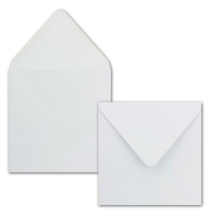 25 Quadratische Briefumschläge Weiß 16,0 x 16,0 cm 100 g/m² Nassklebung Post-Umschläge ohne Fenster ideal für Weihnachten Grußkarten Einladungen von Ihrem Glüxx-Agent