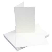 100 Falt-Karten Sets - DIN A6 - 240 g/m² - Weiss & Creme - mit Brief-Umschlägen DIN C6 - 120 g/m² Nassklebung - 200 Teile - Glüxx-Agent