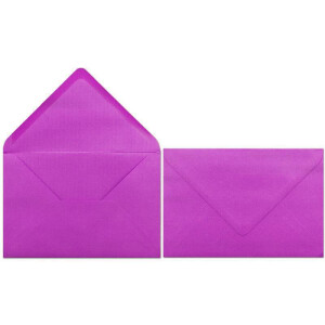 25 DIN B6 Briefumschläge Pink - 12,0 x 17,6 cm - 80 g/m² Nassklebung Post-Umschläge ohne Fenster für Hochzeiten und Einladungskarten