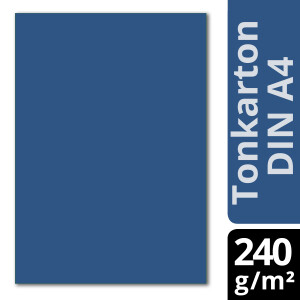 100 Blatt Tonkarton DIN A4 - Dunkelblau Blau - 240 g/m² dicker Bastelkarton - 21,0 x 29,7 cm Pappe zum basteln für Fotoalbum Menükarte Bedruckbar DIY kreativ sein