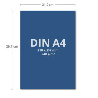 100 Blatt Tonkarton DIN A4 - Dunkelblau Blau - 240 g/m² dicker Bastelkarton - 21,0 x 29,7 cm Pappe zum basteln für Fotoalbum Menükarte Bedruckbar DIY kreativ sein