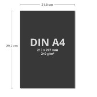 100 Blatt Tonkarton DIN A4 - Schwarz - 240 g/m² dicker Bastelkarton - 21,0 x 29,7 cm Pappe zum basteln für Fotoalbum Menükarte Bedruckbar DIY kreativ sein