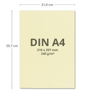 200 Blatt Tonkarton DIN A4 - Elfenbein - 240 g/m² dicker Bastelkarton - 21,0 x 29,7 cm Pappe zum basteln für Fotoalbum Menükarte Bedruckbar DIY kreativ sein