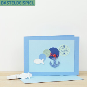 PAPERADO 25 Faltkarten DIN A6 - Chamois Marmora Marmoriert Marmor-Beige - 10,5 x 14,8 cm - 220 g/m² - Doppelkarte Klappkarte Einladungskarte