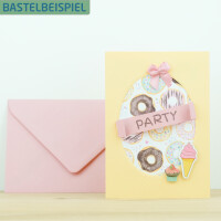 PAPERADO 25 Faltkarten DIN A6 - Chamois Marmora Marmoriert Marmor-Beige - 10,5 x 14,8 cm - 220 g/m² - Doppelkarte Klappkarte Einladungskarte