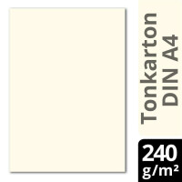 100 Blatt Tonkarton DIN A4 - Creme - 240 g/m² dicker Bastelkarton - 21,0 x 29,7 cm Pappe zum basteln für Fotoalbum Menükarte Bedruckbar DIY kreativ sein