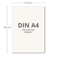 200 Blatt Tonkarton DIN A4 - Weiss - 240 g/m² dicker Bastelkarton - 21,0 x 29,7 cm Pappe zum basteln für Fotoalbum Menükarte Bedruckbar DIY kreativ sein