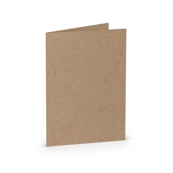 PAPERADO 25 Faltkarten DIN A6 - Kraftpapier - 10,5 x 14,8 cm - 220 g/m² - Doppelkarte Klappkarte Einladungskarte