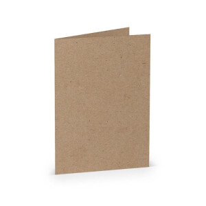 PAPERADO 25 Faltkarten DIN A6 - Kraftpapier - 10,5 x 14,8 cm - 220 g/m² - Doppelkarte Klappkarte Einladungskarte