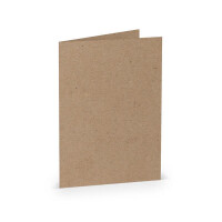 PAPERADO 25 Faltkarte DIN A6 Kraftpapier - Doppelkarte vorgefaltet 220 g/m² - 210 x 148 mm - Klappkarten Basteln Einladungskarten Hochzeit Kommunion