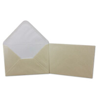 30x Klappkarten blanko mit Umschlag - DIN A6 / C6 Creme matt glänzend - Faltkarten A6 10,5 x 14,7 cm mit Briefumschläge C6 11,5 x 16 cm - Karten Umschlag Set von Glüxx Agent